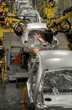 AssemblyLine Cars being assembled