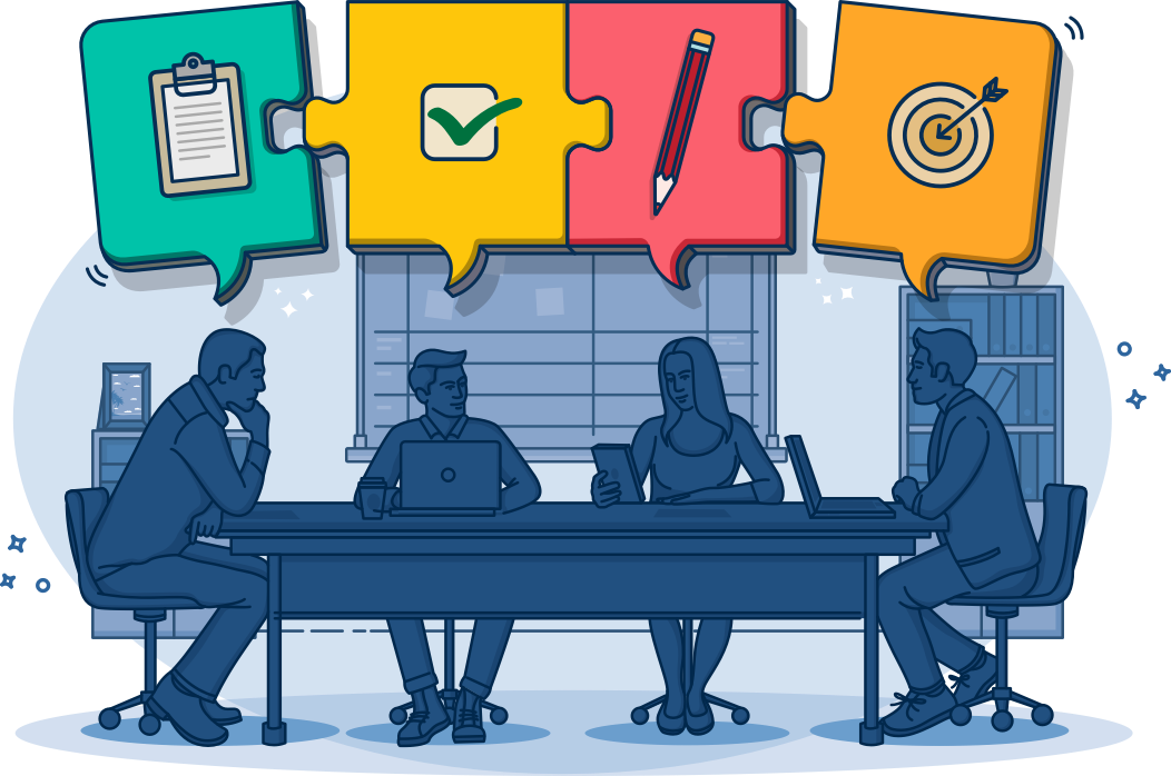 team discussing together