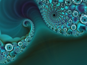 Blue and Green Fractal Image