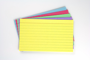Stack of Multi-Colored Index Cards