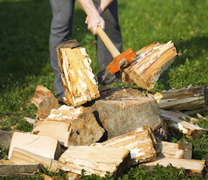 Axe Splitting Wood