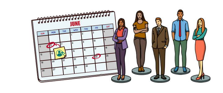 Calendar and team members